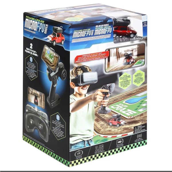 Brand New Power Craze Micro FPV Racer RC Car with HD Camera, VR Goggles & Race Track