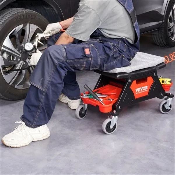 Brand New Mechanic Rolling Tool Stool – 300 lb Capacity