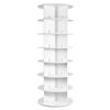 Image 4 : Brand New 7-Tier 360° Rotating Shoe Rack Tower – White