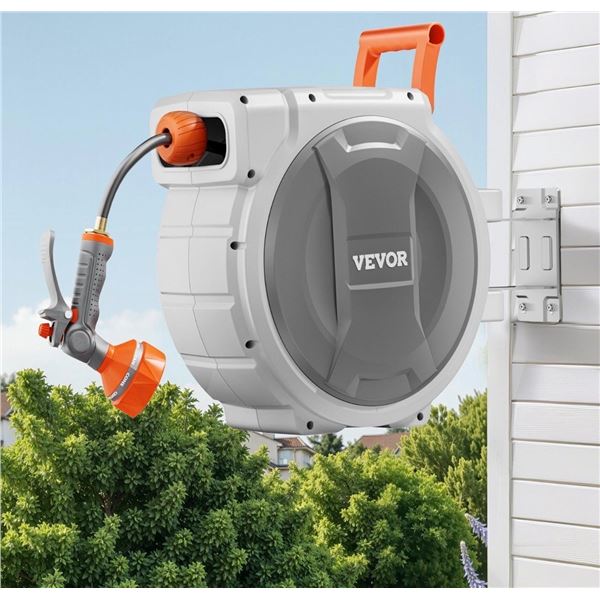 Brand New Open Box 100 FT Retractable Garden Hose Reel – 5/8”