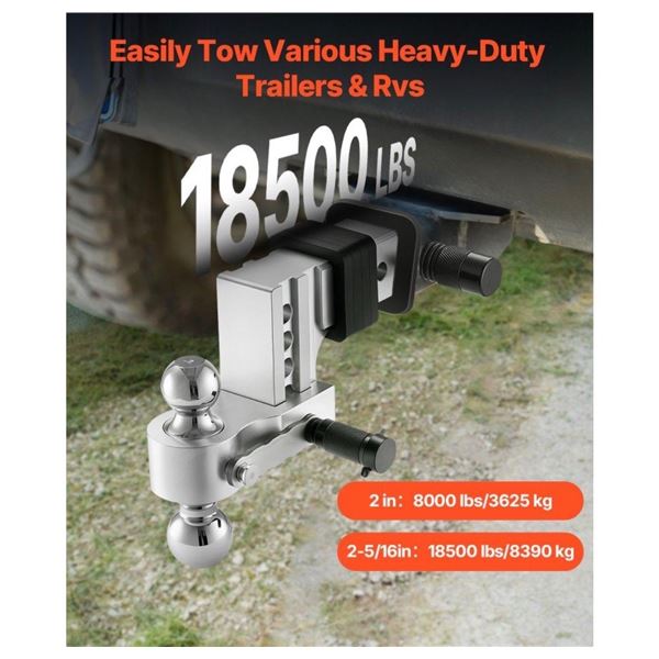 Brand New VEVOR Adjustable Trailer Hitch – 2.5” Receiver, 4” Drop, Dual B