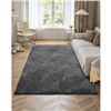 Image 4 : Brand New 5’ × 8’ Dark Gray Plush Shag Area Rug – Soft Non-Slip Carpet