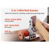 Image 7 : Brand New 3-in-1 Mini Belt Sander, Grinder & Polisher – 7-Speed 168W