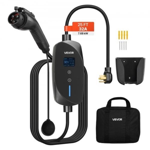 Brand New 32A Level 2 Portable EV Charger – 25 FT J1772 Cable