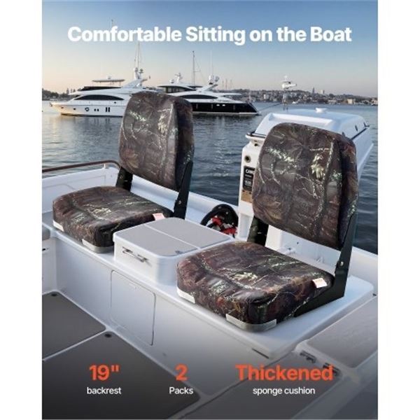 Brand New Folding Camouflage Boat Seats – 2 Pack