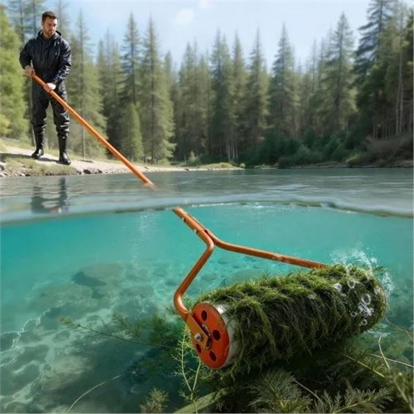 Brand New 18 FT Lake & Pond Weed Roller with 6 Steel Blades
