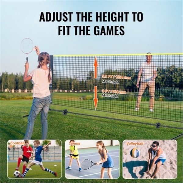Brand New 10 FT Portable Adjustable Multi-Sport Net with Carry Bag