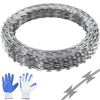 Image 9 : Brand New 246FT Galvanized Razor Wire Fence – 5 Rolls
