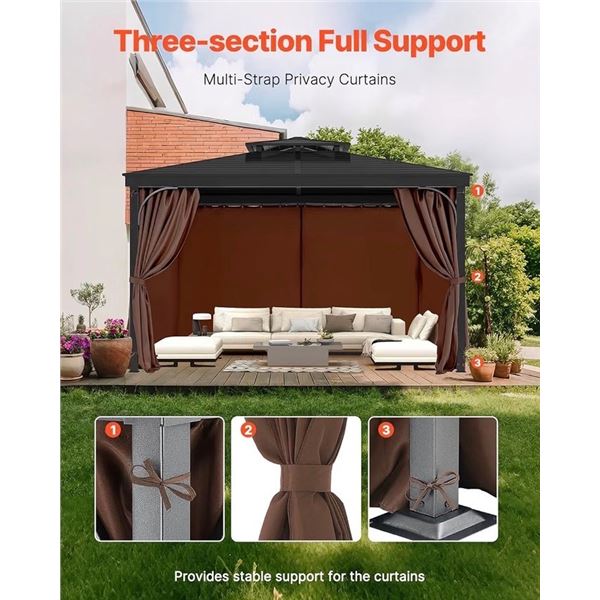 Brand New 12’ x 10’ Gazebo Privacy Curtains – 4 Panels