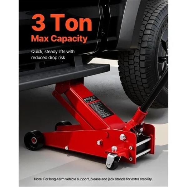 Brand New 3-Ton Low Profile Hydraulic Floor Jack – 6,614 lbs
