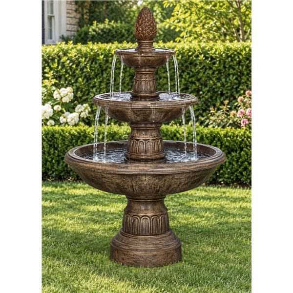 Brand New SeaSunStar Large 3-Tier Pineapple Outdoor Water Fountain – MZ11845GA