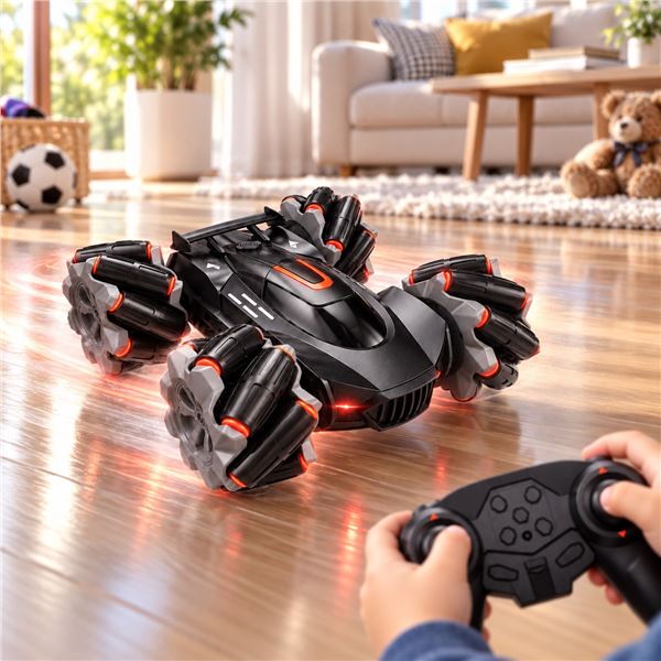 Brand New 2.4G Double-Sided Stunt RC Car – 4WD, 360° Rotation, Drift, Spray & LED Lights