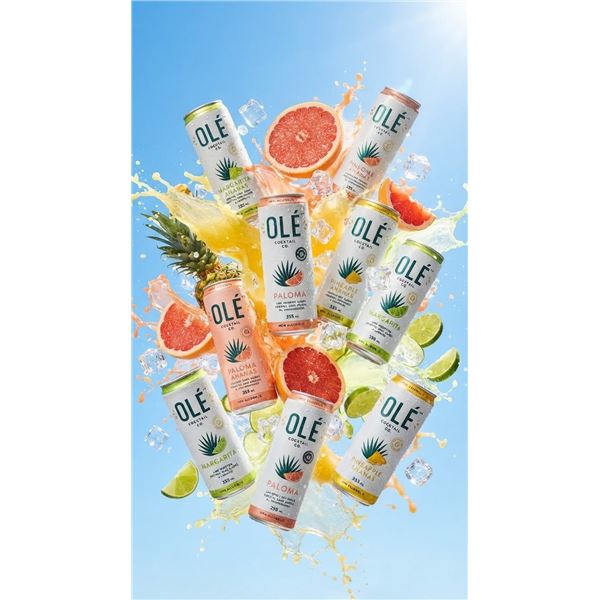 Brand New Olé Cocktail Co. Non-Alcoholic Mixed Mocktails Lot of 10 Cans 355ml Summer Drink-Mix Flavo