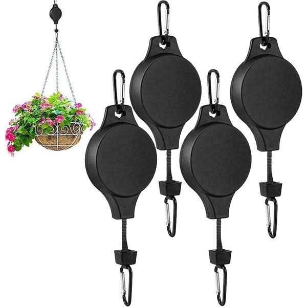 Brand New LyThor 8-Pack Retractable Plant Hanger Pulleys Adjustable Hanging Hooks
