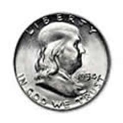 Lot of 10 Franklin Half Dollars au-bu Grades