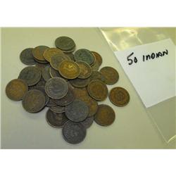 Lot of 50 Indian Head Cents- Goods-