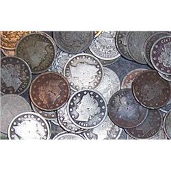 LOT OF 100 V NICKELS- ASSORTED