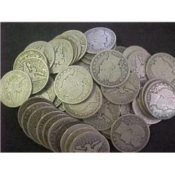 Roll of Barber Quarters ag-xf grades- 1892-1916