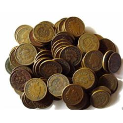 Lot of 100 Indian Head Cents-