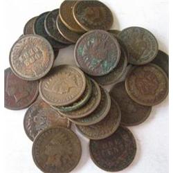 Lot of 20 Indian Head Cents-Circulated