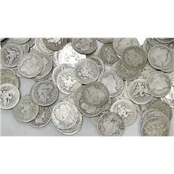 Roll of Barber Quarters ag-xf grades- 1892-1916