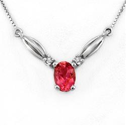 Necklace 1.30 ctw Diamond Pink Tourmae