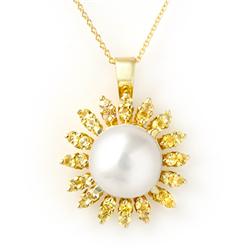 1.50 ctw Yellow Sapphire11mm Pearl NK