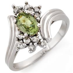 Ring Gold Jewelry 1.00 ctw Diamond Green Sapphire