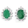 3.85 ctw Diamond Emerald Earrings