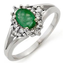 0.85 ctw Diamond Emerald Ring