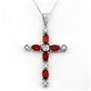 Image 1 : 3.15 ctw Diamond Garnet Necklace