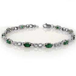 Fine 3.01 ctw Diamond Emerald Bracelet