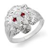 Image 1 : .09 ctw Ruby Diamond Men's Lion Head Ring