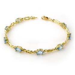5.07 ctw Blue Topaz Diamond Tennis Bracelet