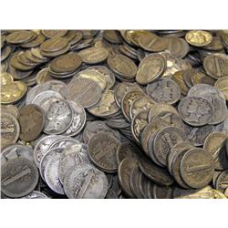 Lot of 100 Assorted Date Cache of Mercury Dimes