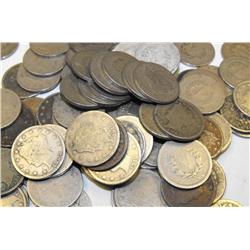 Lot of (50) V- Nickels- ag-vg Grades-