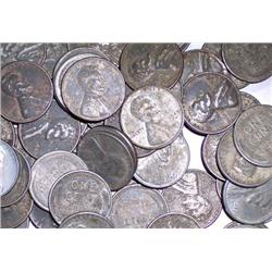 Lot of 100 WWII Steel Cents- Circulated