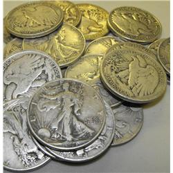 (20) Walking Liberty Half Dollars