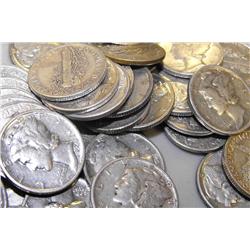 (10) Better Grade Mercury 90% Silver Dimes