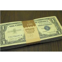 Lot of 100 Silver Certificates- Circulated
