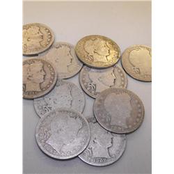 Lot of (10) Barber Half Dollars