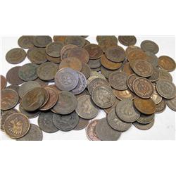 Lot of 10 Indian Head Pennies-1900s-cleaned