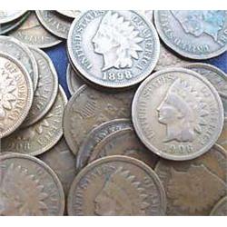 Lot of 100 Indian Head Pennies-ag-f