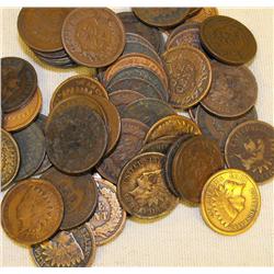 Lot of 10 Indian Head Pennies-1900s-c-fine