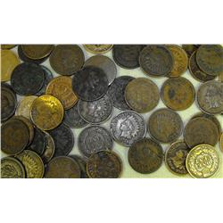 Lot of 50 Indian Head Pennies-ag-