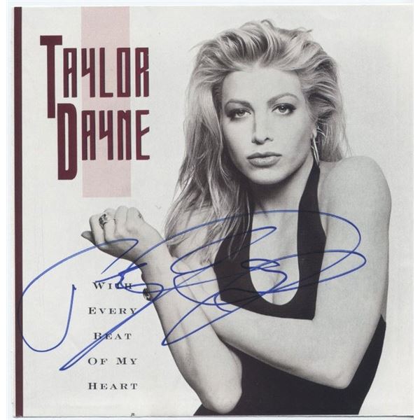 Taylor Dayne With Every Beat of My Heart signed 45 sleeve