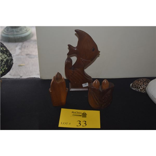 VINTAGE HAWAIIAN WOOD PERFUME BOTTLES (3 PCS)