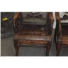 Image 3 : PAIR ANTIQUE CHINESE CARVED BLACKWOOD ARMCHAIRS W/ORNATE SCALLOPED BACKREST W/AN INSET WHITE MARBLE 