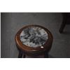 Image 2 : ANTIQUE CHINESE HARDWOOD & MARBLE INSET STOOL