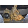 Image 5 : ANTIQUE FRENCH PENDULE FIGURAL MANTLE CLOCK IN GILT ON BASE (20" X 16 1/2")